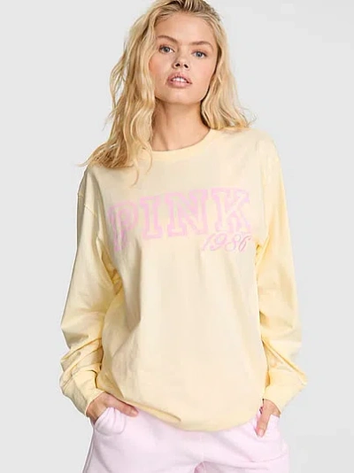 Pink Campus Cottonâ¢ Long-sleeve Tee In Sand