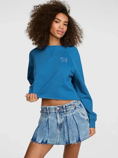 Pink Campus Fleece™ Boxy Crew Sweatshirt In Blue