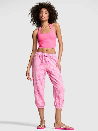 Pink Campus Fleece™ Capri Jogger Sweatpants In Animal Print