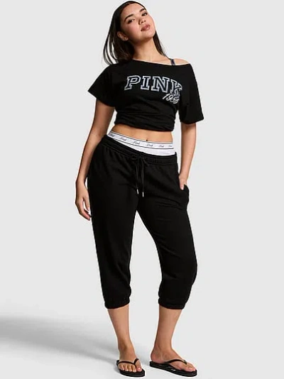 Pink Campus Fleece™ Capri Jogger Sweatpants In Black