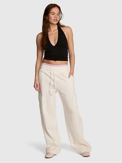 Pink Campus Fleece™ Cargo Sweatpants In White