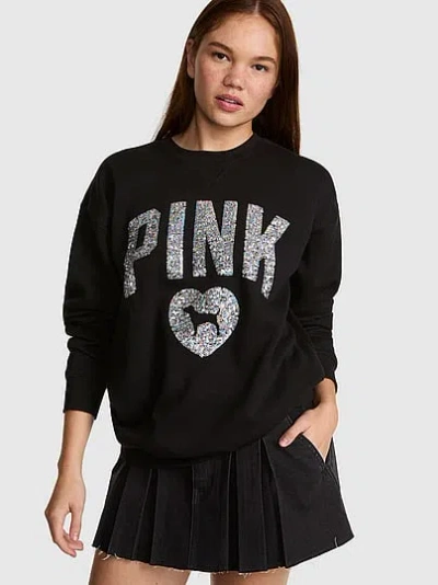Pink Campus Fleece™ Crew Sweatshirt In Black