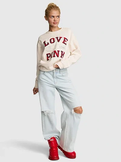Pink Campus Fleece™ Crew Sweatshirt In Gold