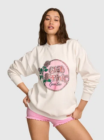 Pink Campus Fleece™ Crew Sweatshirt In Grey