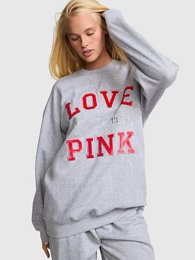 Pink Campus Fleece™ Crew Sweatshirt In Gray