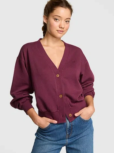 Pink Campus Fleece™ Cropped Cardigangan In Purple