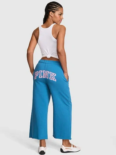 Pink Campus Fleece™ Cropped Wide-leg Sweatpants In Blue