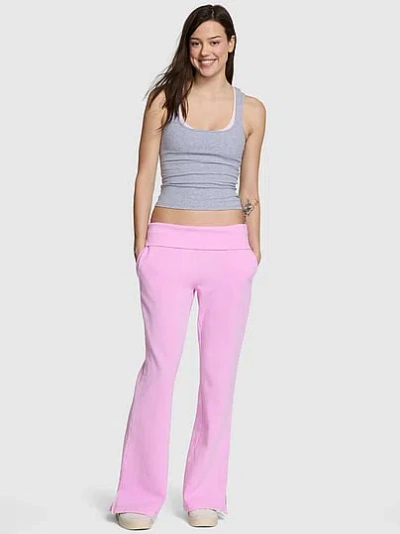 Pink Campus Fleece™ Foldover Flare Sweatpants In