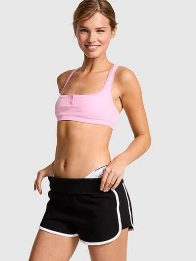 Pink Campus Fleece™ Foldover Shorts In Black
