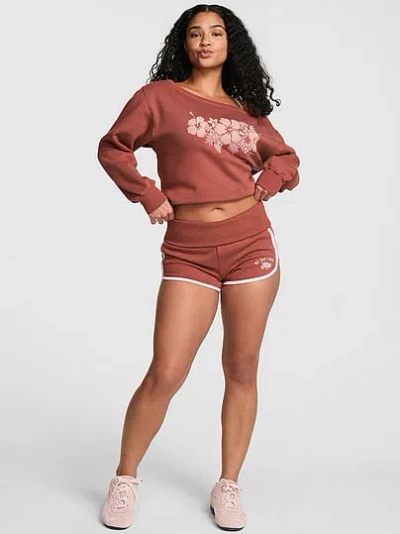 Pink Campus Fleece™ Foldover Shorts In Brown