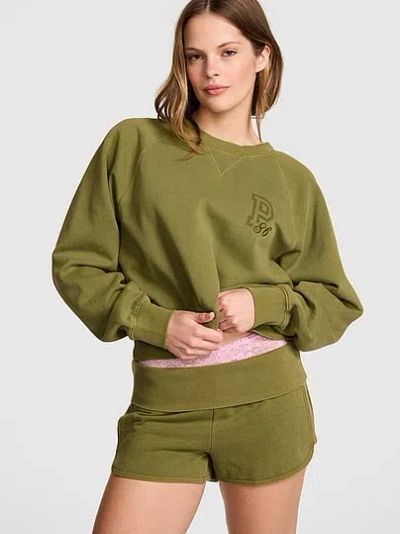 Pink Campus Fleece™ Foldover Shorts In Green