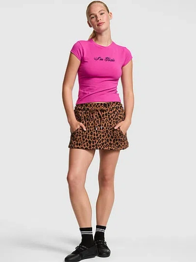 Pink Campus Fleece™ Front-pocket Skort In Multi