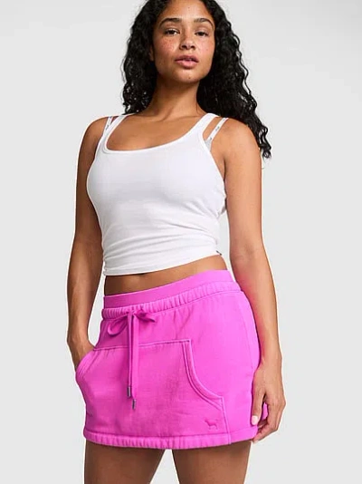 Pink Campus Fleece™ Front-pocket Skort In Multi