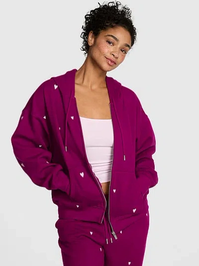 Pink Campus Fleece™ Full-zip Hoodie In Purple