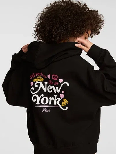 Pink Campus Fleece™ Full-zip Hoodie In Black