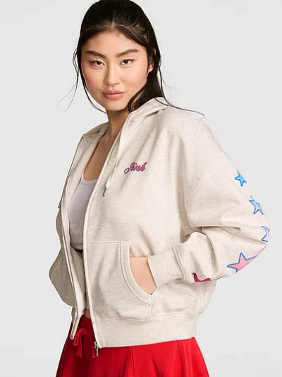 Pink Campus Fleece™ Full-zip Hoodie In Gray