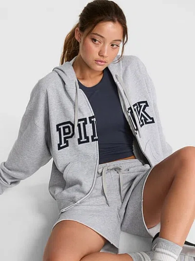 Pink Campus Fleece™ Full-zip Hoodie In Gray