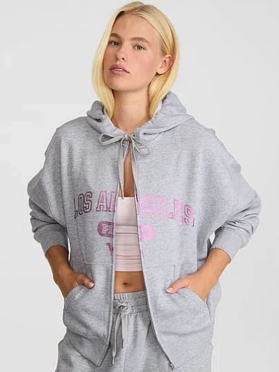 Pink Campus Fleece™ Full-zip Hoodie In Gray