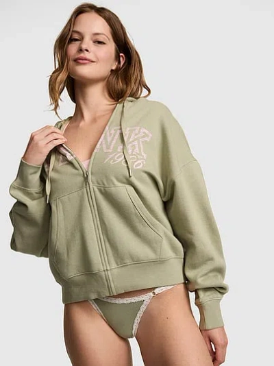 Pink Campus Fleece™ Full-zip Hoodie In Green