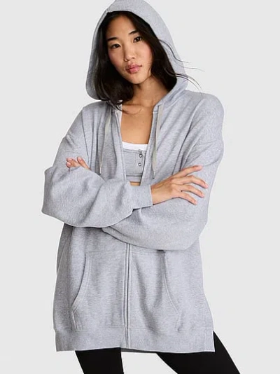 Pink Campus Fleece™ Full-zip Hoodie In Grey