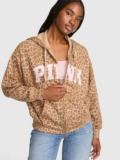 Pink Campus Fleece™ Full-zip Hoodie In Print