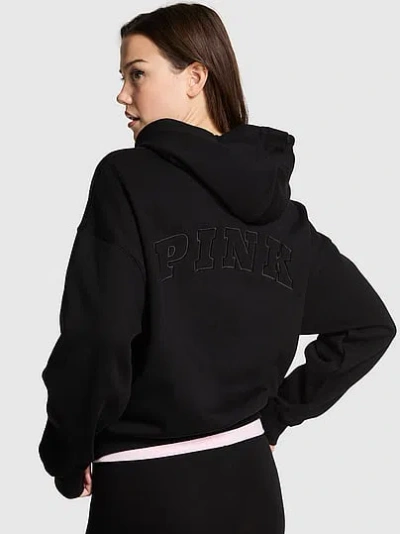 Pink Campus Fleece™ Half-zip Hoodie In Black
