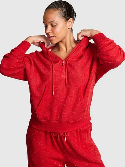 Pink Campus Fleece™ Half-zip Hoodie In Red