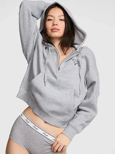 Pink Campus Fleece™ Half-zip Hoodie In Gray