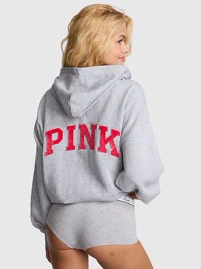 Pink Campus Fleece™ Half-zip Hoodie In Gray