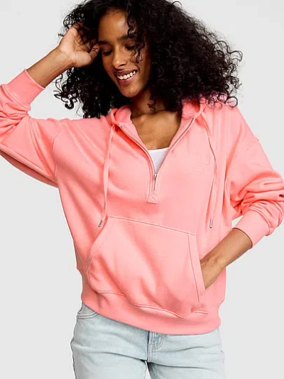 Pink Campus Fleece™ Half-zip Hoodie In Burgundy