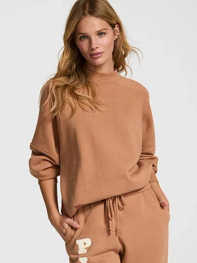 Pink Campus Fleece™ Mock-neck Sweatshirt In Sand