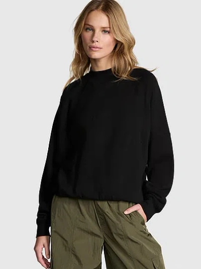 Pink Campus Fleece™ Mock-neck Sweatshirt In Black