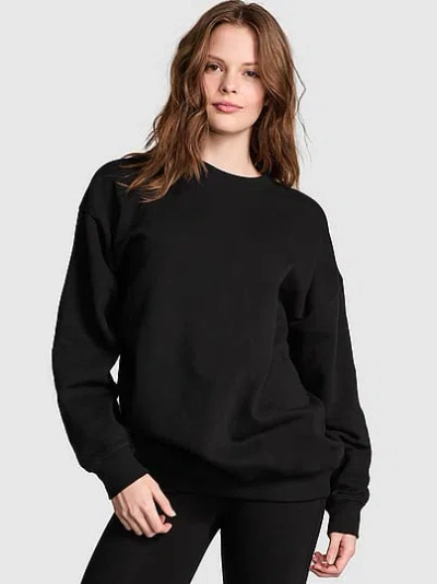 Pink Campus Fleece™ Oversized Crew Sweatshirt In Black