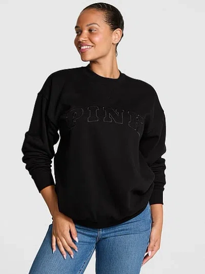 Pink Campus Fleece™ Oversized Crew Sweatshirt In Black