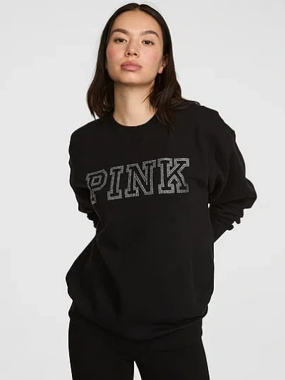 Pink Campus Fleece™ Oversized Crew Sweatshirt In Black