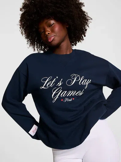 Pink Campus Fleece™ Oversized Crew Sweatshirt In Blue