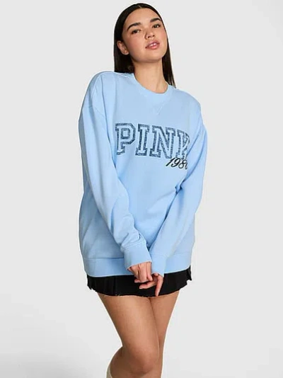 Pink Campus Fleece™ Oversized Crew Sweatshirt In Blue