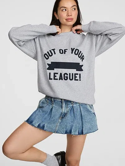 Pink Campus Fleece™ Oversized Crew Sweatshirt In Gray