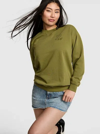 Pink Campus Fleece™ Oversized Crew Sweatshirt In Green