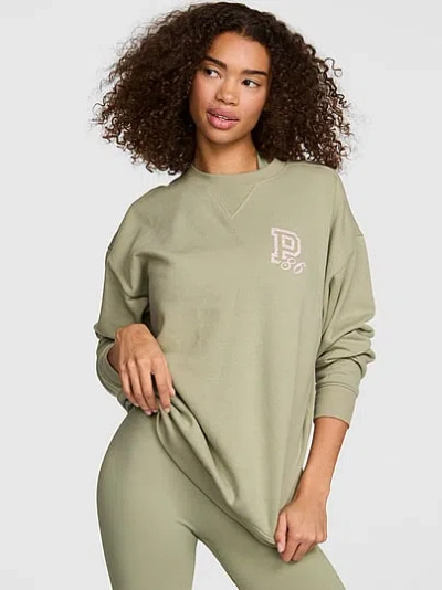 Pink Campus Fleece™ Oversized Crew Sweatshirt In Green