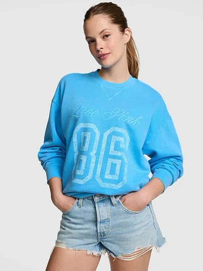 Pink Campus Fleece™ Oversized Crew Sweatshirt In Multi