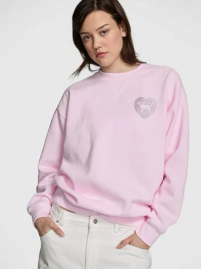 Pink Campus Fleece™ Oversized Crew Sweatshirt In Red