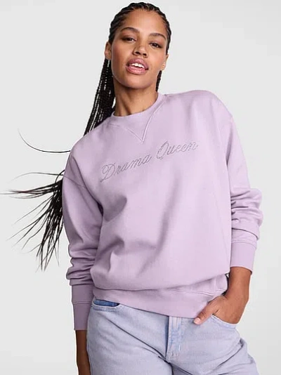 Pink Campus Fleece™ Oversized Crew Sweatshirt In Purple