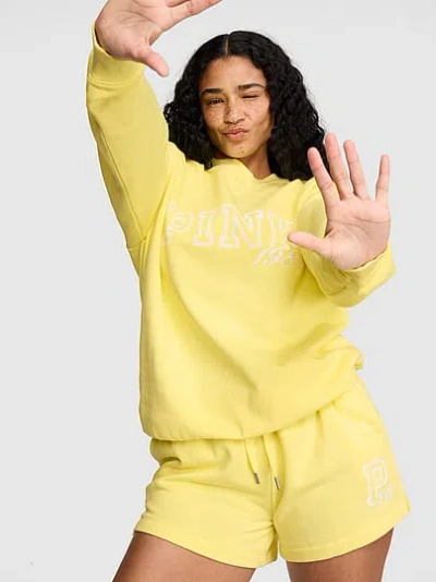 Pink Campus Fleece™ Oversized Crew Sweatshirt In Yellow