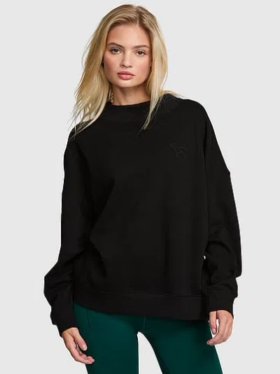 Pink Campus Fleece™ Oversized Mock-neck Sweatshirt In Black