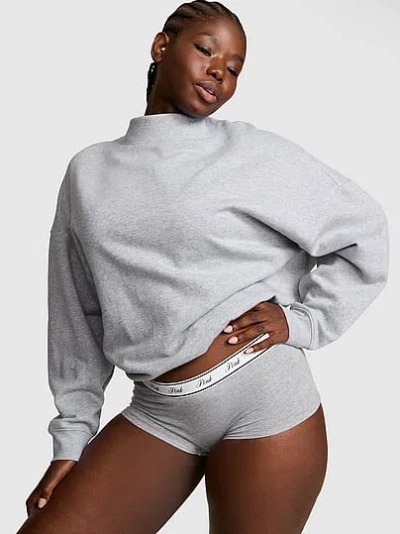Pink Campus Fleece™ Oversized Mock-neck Sweatshirt In Gray