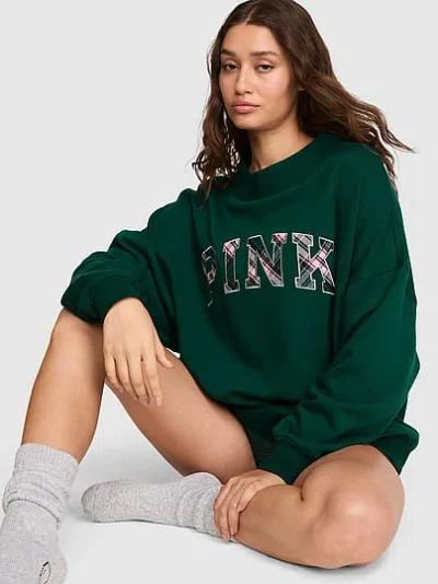 Pink Campus Fleece™ Oversized Mock-neck Sweatshirt In Green