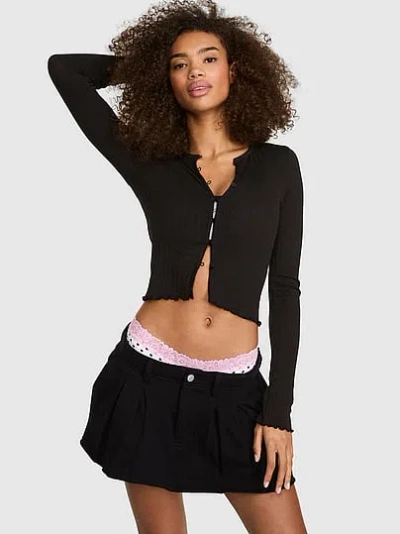 Pink Campus Fleece™ Pleated Skort In Black