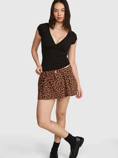 Pink Campus Fleece™ Pleated Skort In Brown