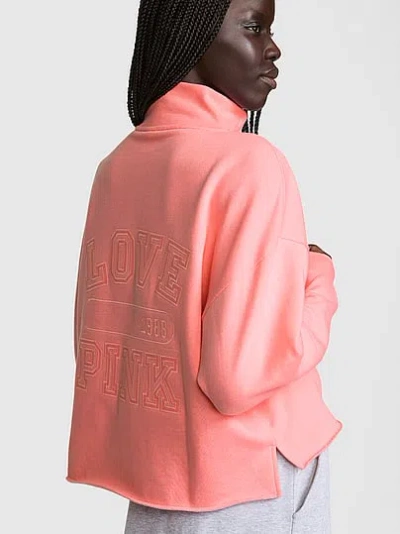Pink Campus Fleece™ Quarter-zip Straight-cut Sweatshirt In